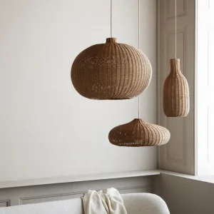 Ferm Living Suspensions>Abat-Jour Tresse Disc Rotin - O 49.5 Cm - Naturel