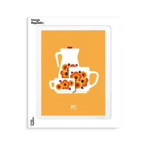 Image Republic Affiches & Tableaux>Affiche Le Duo Tasse 2 Orange - 30 X 40 Cm