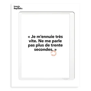 Image Republic Affiches & Tableaux>Affiche Loic Prigent Je M'Ennuie - 30 X 40 Cm