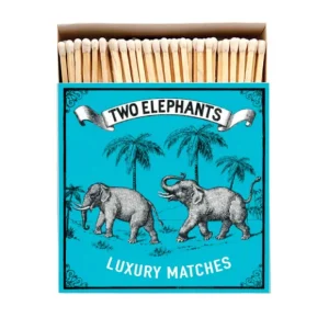 Archivist Gallery Bougies, Bougeoirs Et Allumettes>Allumettes Two Elephants On Blue