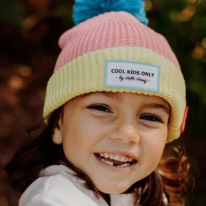 Hello Hossy Lunettes & Couvre-Chefs>Bonnet Color Block 9 A 18 Mois - Rose, Jaune Et Bleu