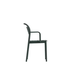 Muuto Chaises>Chaise Accoudoirs Linear Steel Dark Green