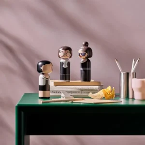 Lucie Kaas Sculptures & Figurines>Figurine En Bois Kokeshi Sketch.Inc Audrey - 16.5 Cm