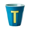Rice Tasses & Mugs>Gobelet Lettre T En Melamine - Bleu Fonce