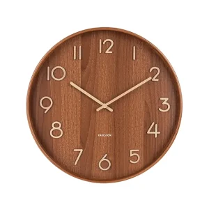 Sélectionné par Fleux Horloges>Horloge Murale Pure En Bois De Tilleul - O 40 Cm - Dark