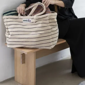 Sélectionné par Fleux Sacs & Cabas>Sac Weekend A Rayures - Cream & Ink