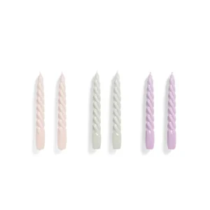 Hay Bougies, Bougeoirs Et Allumettes>Set De 6 Bougies Twist - Rose/Gris/Lilas