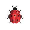 Assembli Art Mural>Trophee Origami Coccinelle Rouge Rubis Metallique