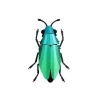 Assembli Art Mural>Trophee Origami Coleoptere Vert Cariben Metallique