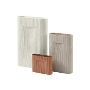 Muuto Vases>Vase Ridge En Faience - H 16,5 Cm Beige