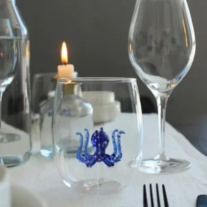 Sélectionné par Fleux Carafes & Verres>Verre Pieuvre - Bleu